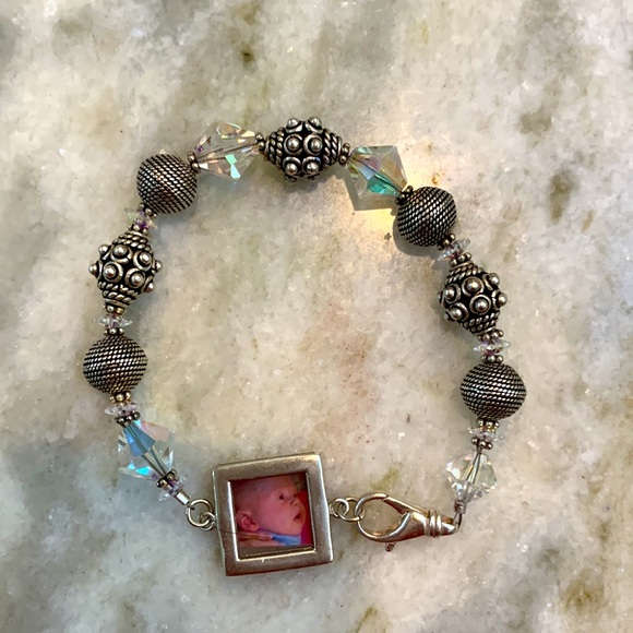 Swarovski and Bali Sterling Silver Bracelet - Picture 3 of 4